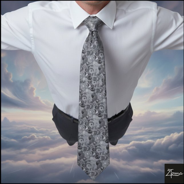 Monochrome Abstract Dense Organic Geometric Repeat Tie (Creator Uploaded)