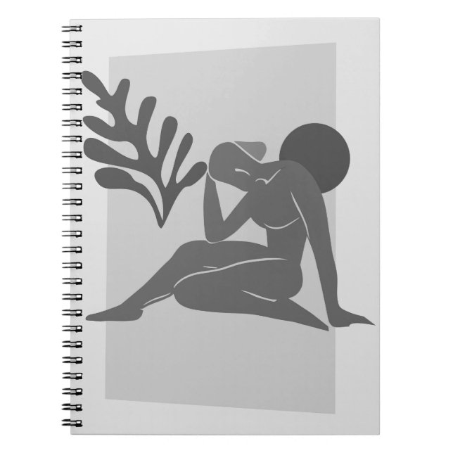 Monochrome Abstract Figure Notebook (Front)