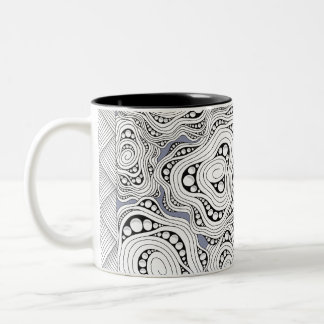 Monochrome Abstract Flowers Mug