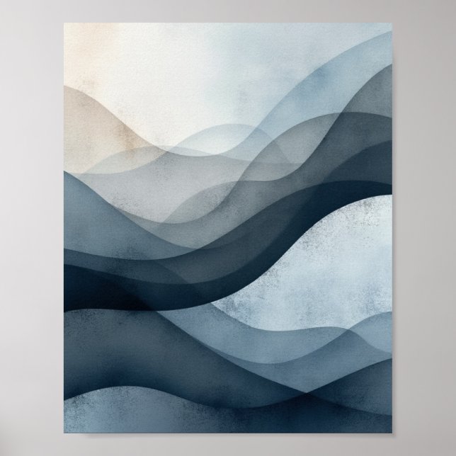 Monochrome Abstract Wall Art with Soft Gradients  (Front)