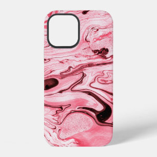 Monochrome Abstract Water Paintbrush,Red Futuristi iPhone 12 Case