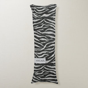 Monochrome Animal Print and Name Body Cushion