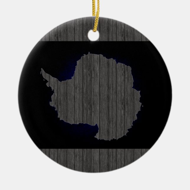 Monochrome Antarctica Flag Ceramic Tree Decoration (Front)