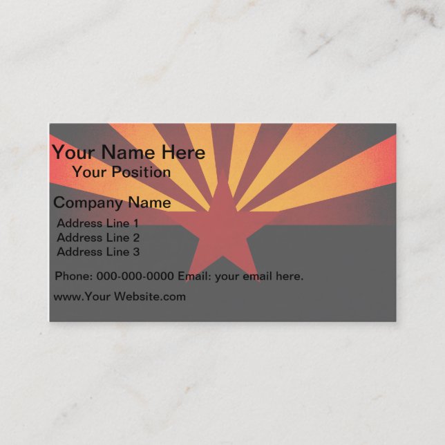 Monochrome Arizona Flag Business Card (Front)