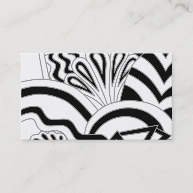 Monochrome Art Deco Design. Business Card (Front)