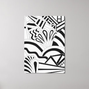 Monochrome Art Deco Design. Canvas Print