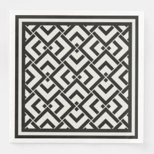 Monochrome art deco print napkin