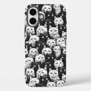 Monochrome Artistic Cat iPhone 16 Plus Case