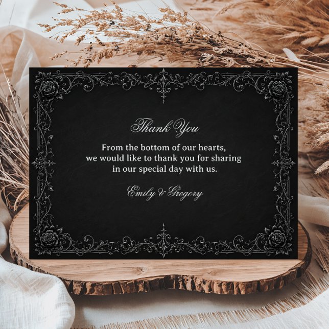 Monochrome Baroque Artwork Thank You Card (Creator Uploaded)
