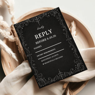 Monochrome Baroque Elegant RSVP Card