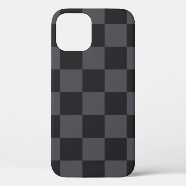 Monochrome Black Grey Croatian Checkers Case-Mate iPhone Case (Back)