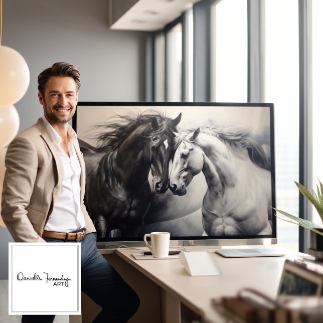 Monochrome Black White Horses | Large Wall Art     (Creator Uploaded)