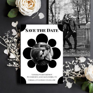 Monochrome Bloom Modern Geometric Save The Date