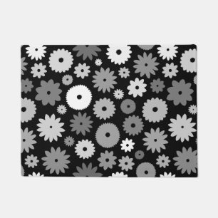 Monochrome Blooms Big Pattern Doormat