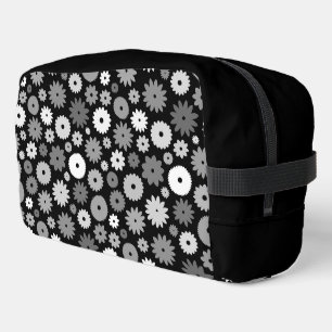 Monochrome Blooms Pattern Dopp Kit