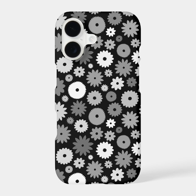 Monochrome Blooms Repeat Pattern (Back)