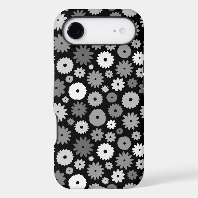 Monochrome Blooms Repeat Pattern (Back)