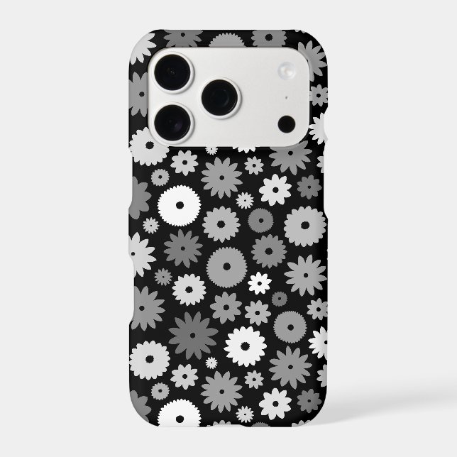 Monochrome Blooms Repeat Pattern (Back)
