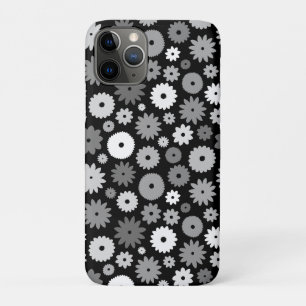 Monochrome Blooms Repeat Pattern iPhone 11 Pro Case