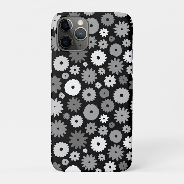 Monochrome Blooms Repeat Pattern Case-Mate iPhone Case (Back)