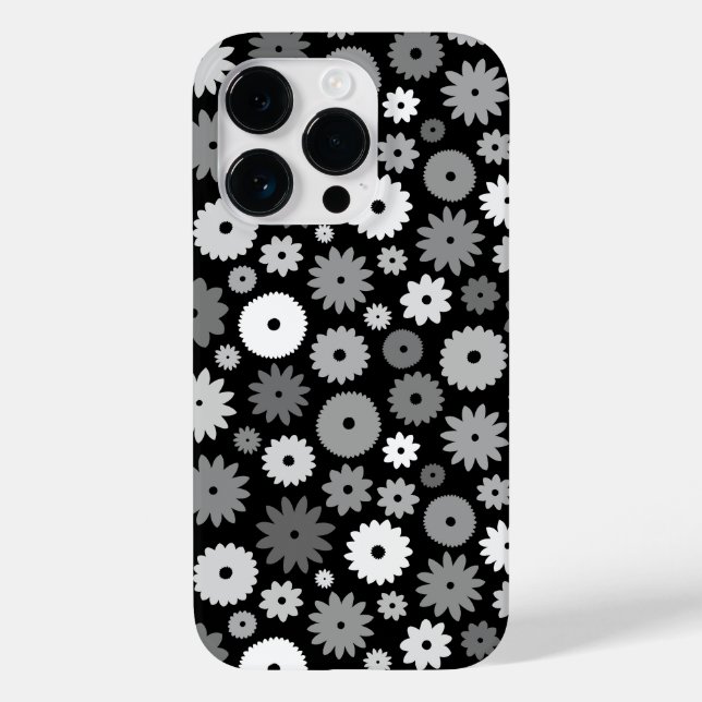 Monochrome Blooms Repeat Pattern Case-Mate iPhone Case (Back)