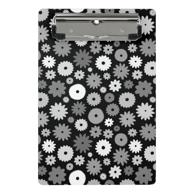 Monochrome Blooms Repeat Pattern Case-Mate iPhone Mini Clipboard (Front)