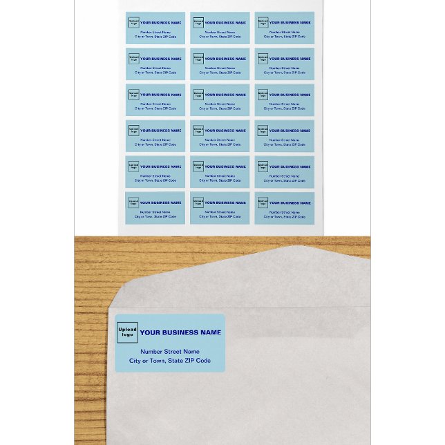 Monochrome Blue Business Address Labels (Creator Uploaded)