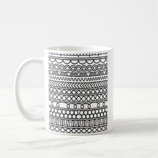 Monochrome Boho Knit Sampler | Tribal Geometric Coffee Mug