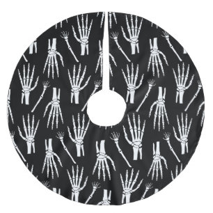 Monochrome Bones Halloween Pattern Brushed Polyester Tree Skirt