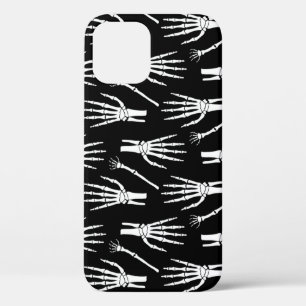 Monochrome Bones Halloween Pattern iPhone 12 Case