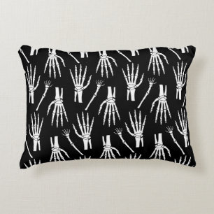 Monochrome Bones Halloween Pattern Decorative Cushion