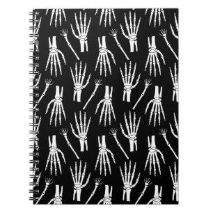 Monochrome Bones Halloween Pattern Notebook