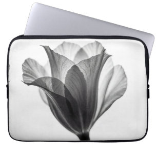Monochrome botanical fine art photograph laptop sleeve