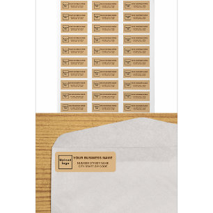 Monochrome Brown Business Return Address Labels