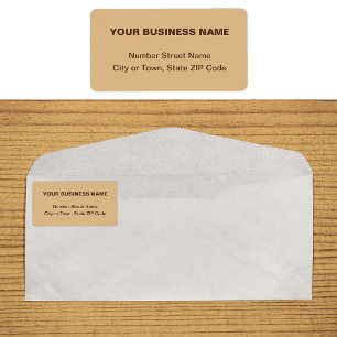 Monochrome Brown Plain Texts Address Label