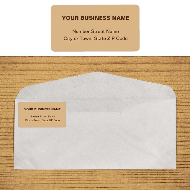 Monochrome Brown Plain Texts Address Label (Monochrome blue plain text business address label)