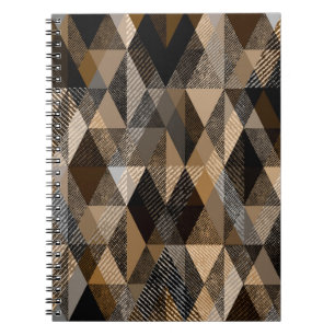 Monochrome brown rhombic textured Notebook