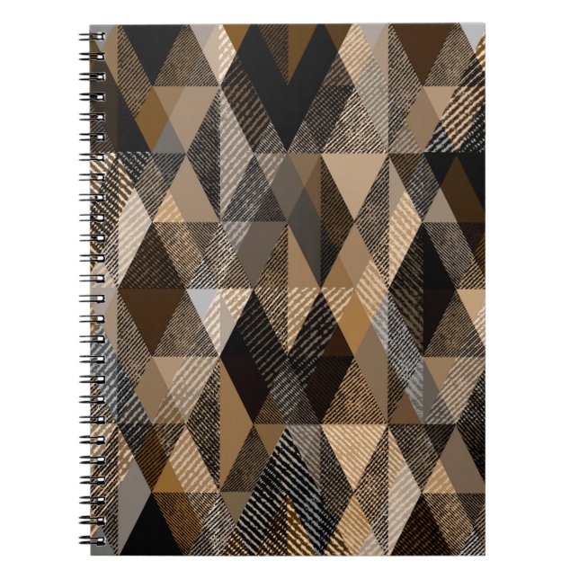 Monochrome brown rhombic textured  Notebook (Front)