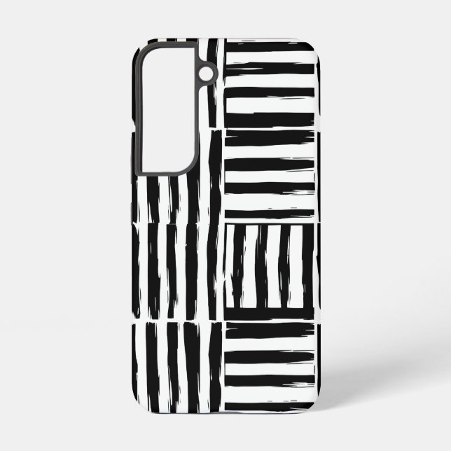 Monochrome Brushstroke Art Galaxy S22 Case (Back)