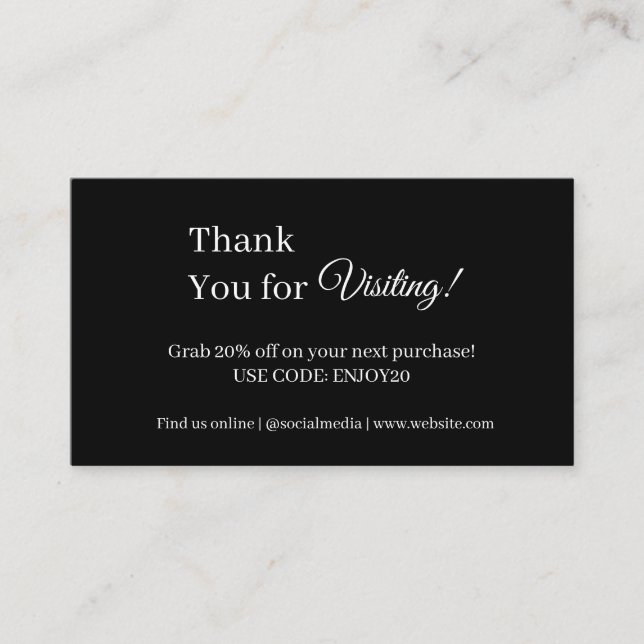 Monochrome Business Discount Card | Custom Order  (Front)