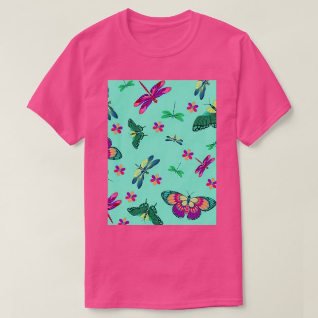 monochrome butterflies with bright coloured butter T-Shirt (Design Front)