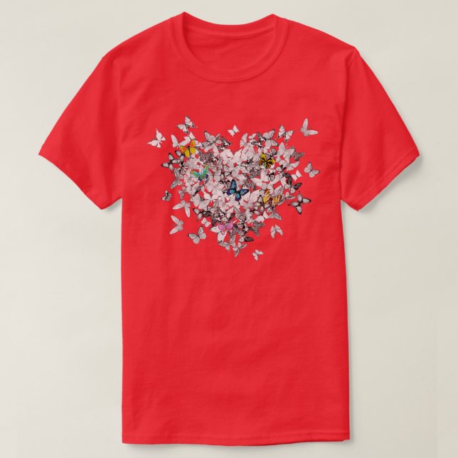 monochrome butterflies with bright coloured butter T-Shirt (Design Front)