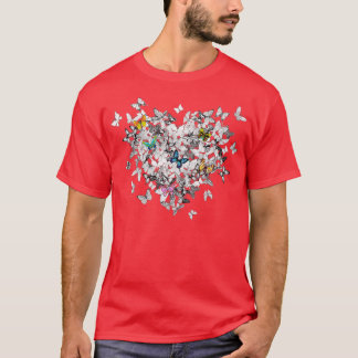 monochrome butterflies with bright coloured butter T-Shirt