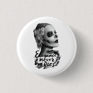 Monochrome Calavera 3 Cm Round Badge