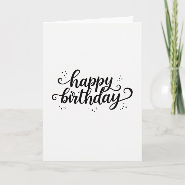 Monochrome Calligraphy Birthday Card (Front)