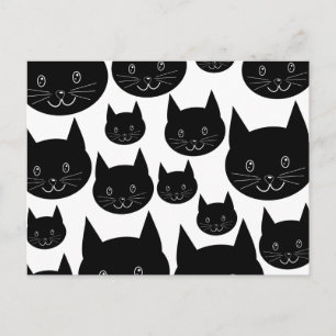 Monochrome Cat Design. Postcard