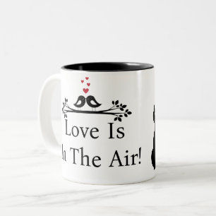 Monochrome Cats In Love  Two-Tone Coffee Mug