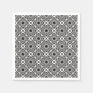 Monochrome Celtic Tangled Knot Pattern Napkin