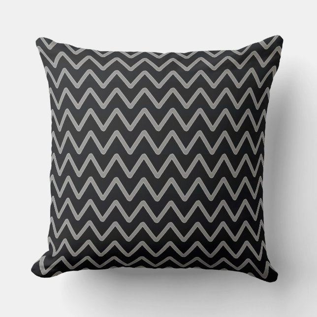 Monochrome Chevron Throw Pillow (Front)