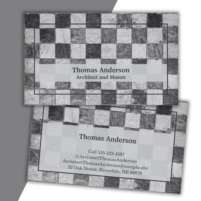 Monochrome, Cobblestone in Grey, Architect Business Card (Creator Uploaded)